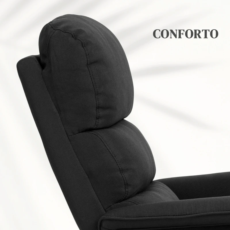 HOMCOM Poltrona Relax Reclinável Elétrica Poltrona Levanta Pessoas com Controlo Remoto e Bolso Lateral 66x90x96 cm Preto