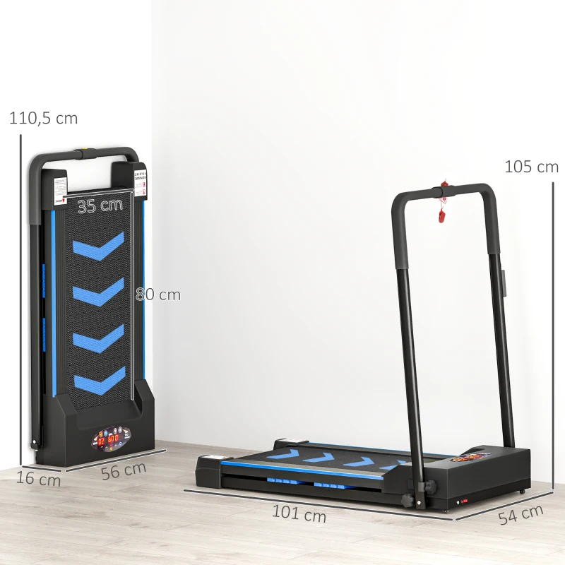 HOMCOM Tapis de course électrique de marche - 370 W pliable télécommande écran LCD vitesse 1-6 Km/h