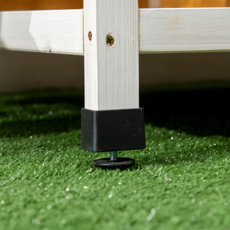 PawHut Cușcă pentru câini de exterior din lemn de brad cu verandă acoperită și acoperiș înclinat, 85.5x62x60 cm, multicolor