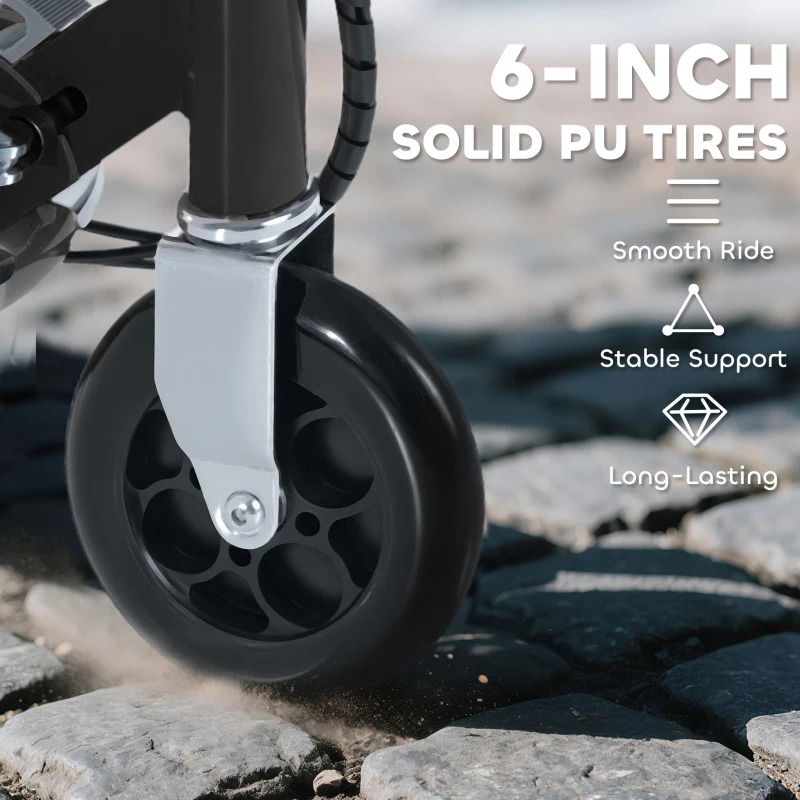 HOMCOM Foldable Powered Scooter with Adjustable Seat, Brake, Black