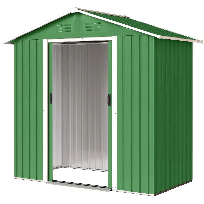 Outsunny 6.5 x 3.5ft Metal Garden Storage Shed - Green