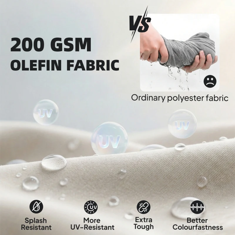 Outsunny 3 Pieces Garden Furniture Set with L-Shaped Sofa, Armchair and Coffee Table, Aluminium Garden Corner Sofa Set