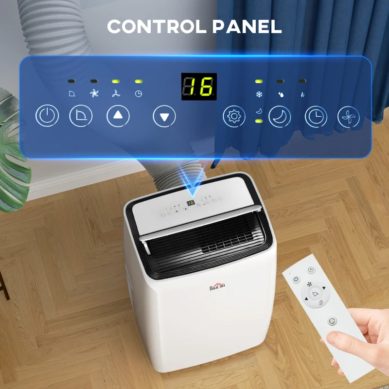 HOMCOM 14,000 BTU Mobile Air Conditioner, with LED Screen - White