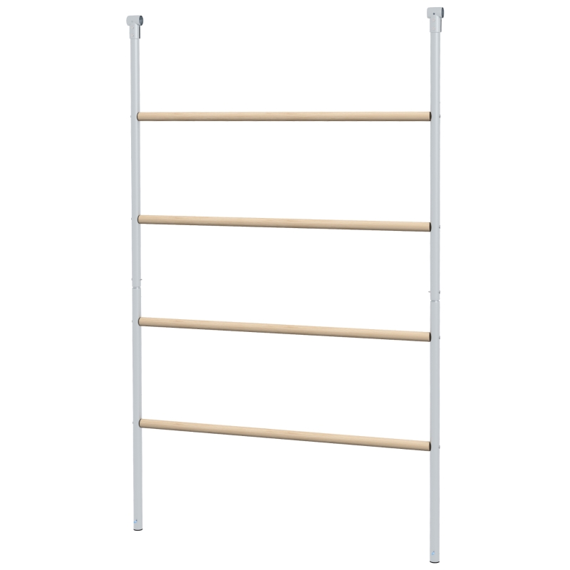 PawHut Percha para Gallinas de 4 Niveles de Madera y Acero para 4-6 Gallinas 140x86 cm para Gallineros de Tubos 25 mm Natural