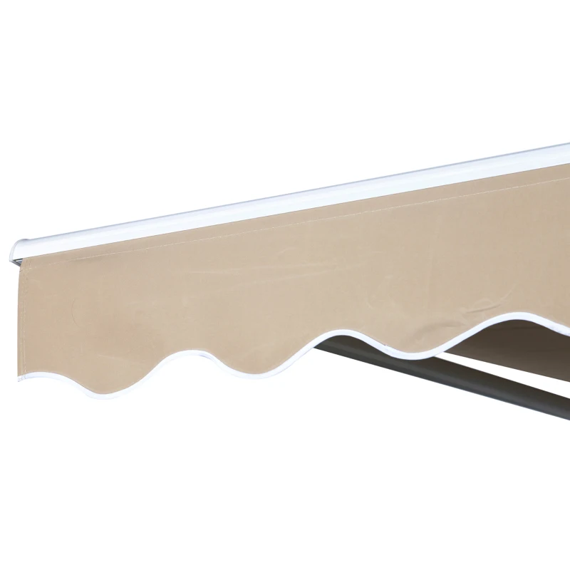 Outsunny Copertină Rabatabilă Exterior, Copertină Extensibilă, Copertină Tip Roll-Up cu Deschidere Manivelă, 350x250 cm, Crem