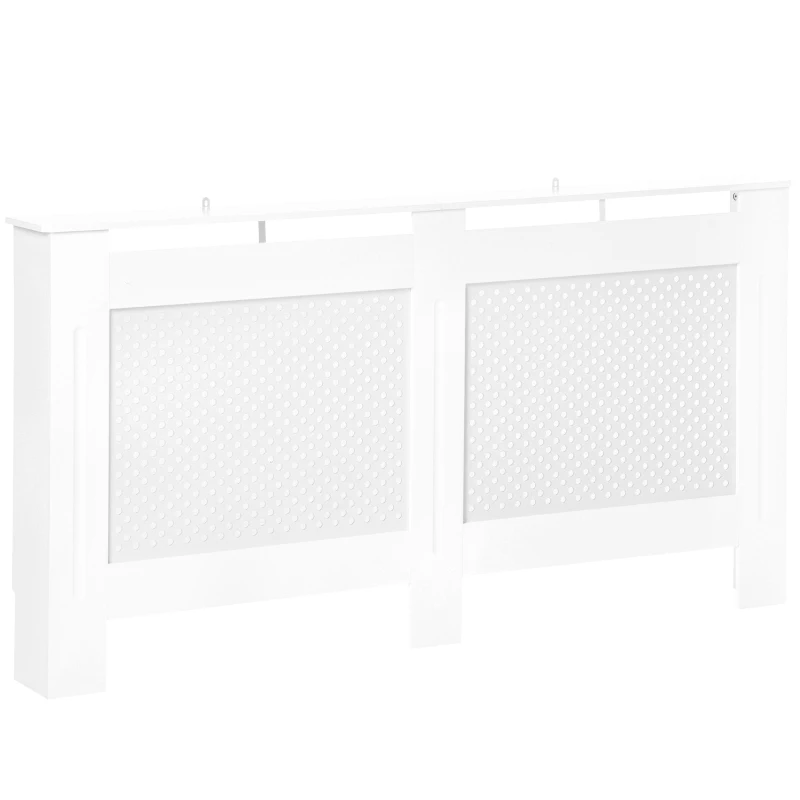 HOMCOM Cobertura para Radiador em MDF com Ripas e Prateleira Superior 151,5x19x82 cm Branco