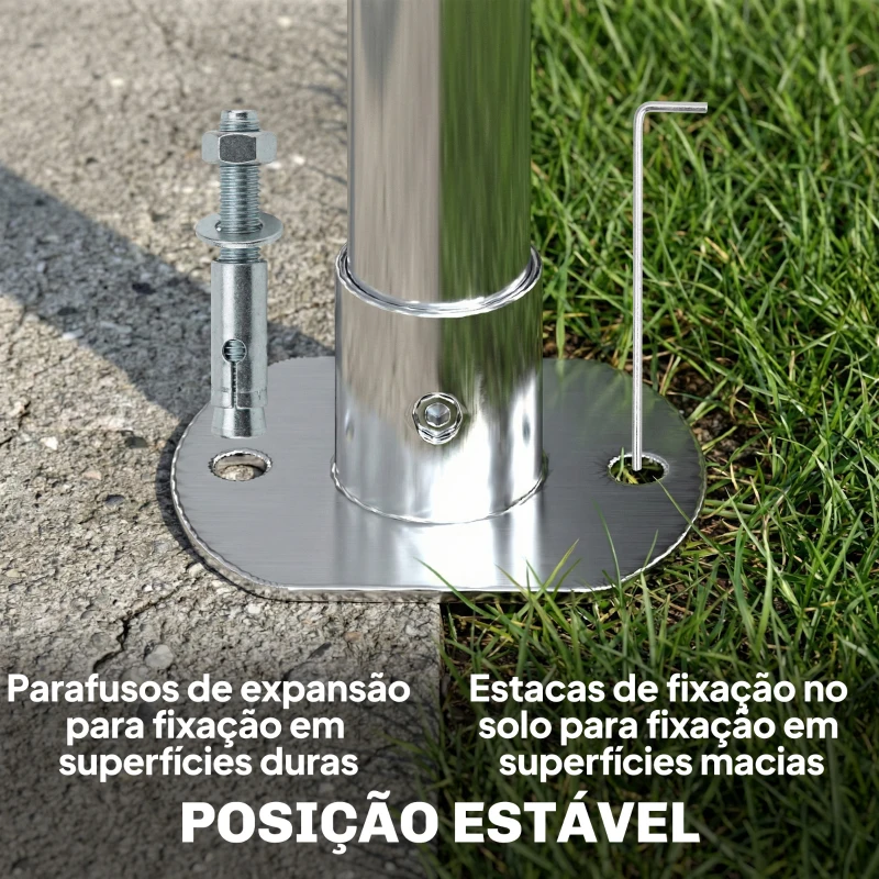 Outsunny Garagem Exterior para Carro 3x6 m Impermeável de PE Resistente Estrutura de Aço Galvanizado Altura Ajustável Branco