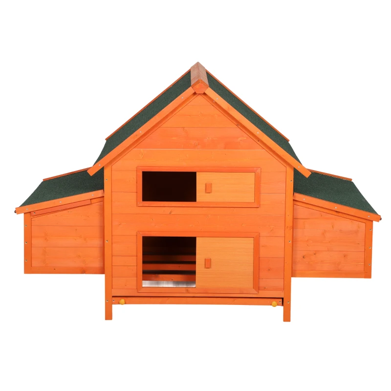 PawHut Coteț pentru Găini de Grădină din lemn de Brad, lemn verde, 160x98.5x107cm