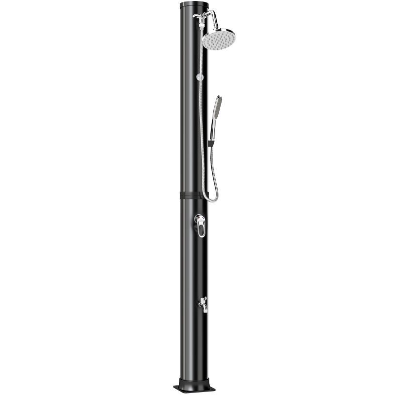 Outsunny Solardouche 40 L tuindouche met handdouche, hoofddouche en mengkraan, instelbare temperatuur