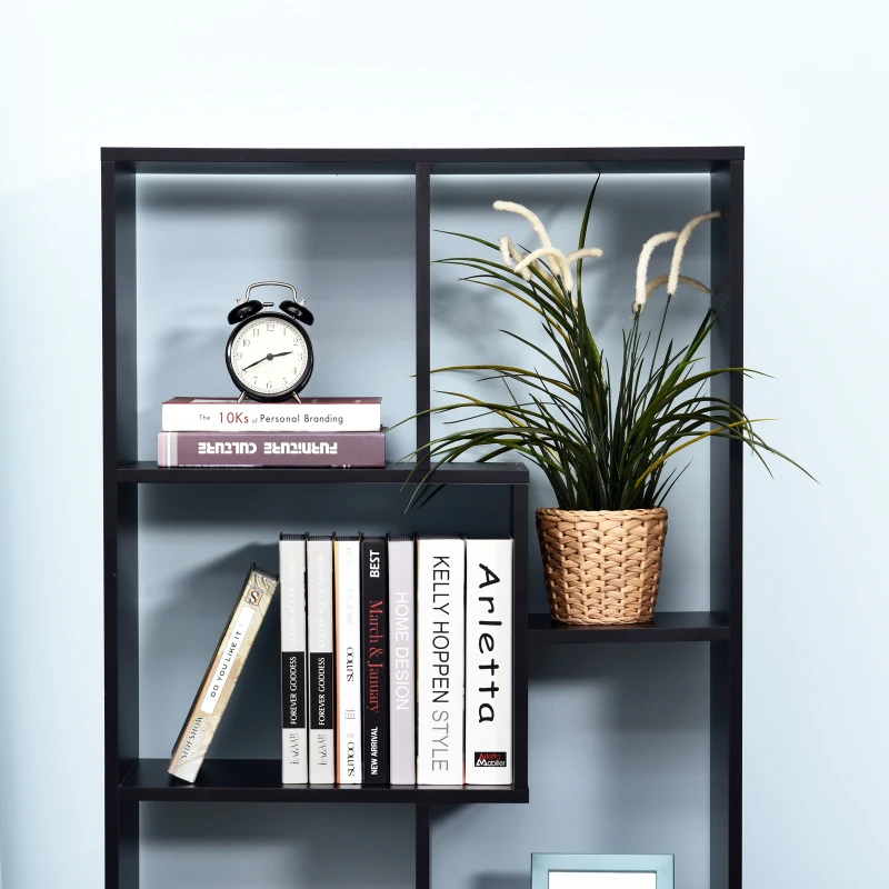 HOMCOM Estante Moderna Biblioteca Estreita com 8 Prateleiras para Sala Quarto e Escritório 70x24x178 cm Preto