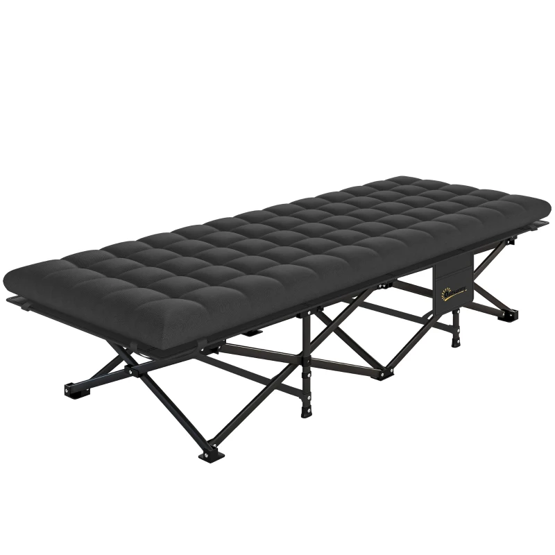 Outsunny Veldbed opvouwbaar campingbed met draagtas campingligbed tot 200 kg binnen, buiten, 200 x 80 x 40 cm zwart