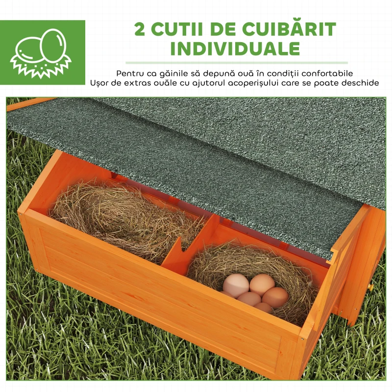 PawHut Coteț pentru Găini de Grădină din lemn de Brad, lemn verde, 160x98.5x107cm