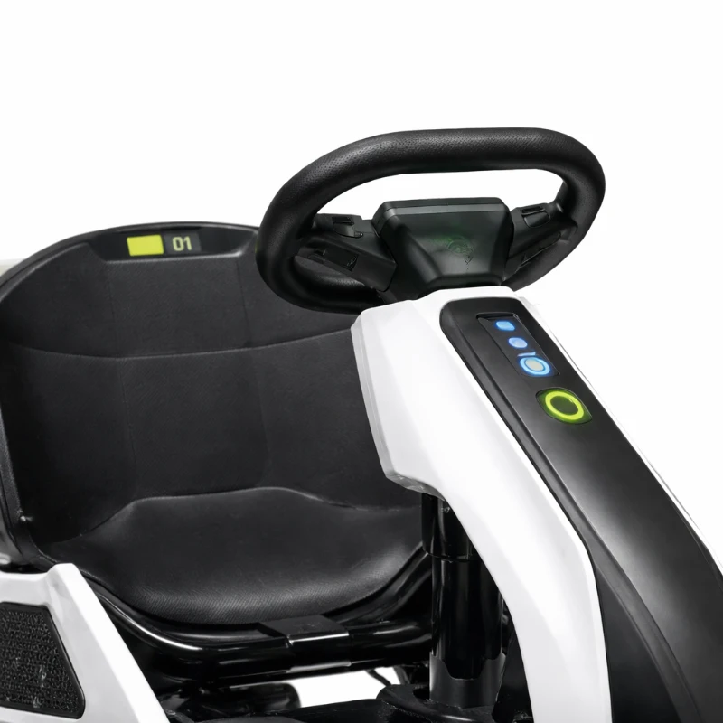 HOMCOM 24V Electric Go Kart for Kids with Adjustable Seat for 6-12 Years, White