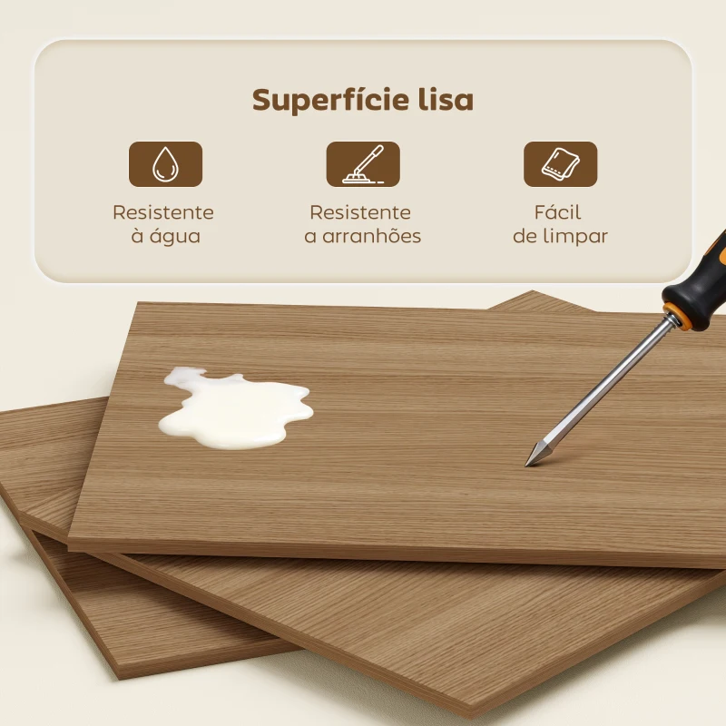 HOMCOM Secretária Dobrável com 4 Prateleiras para Espaços Pequenos Estúdio, Escritório em Casa 105x60x127 cm Madeira