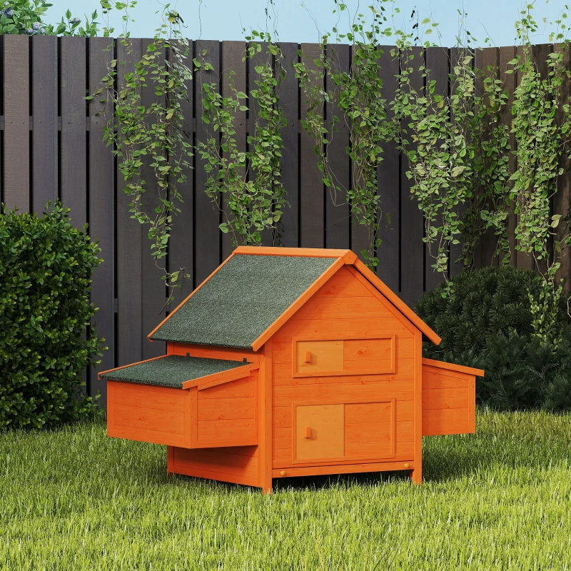 PawHut Coteț pentru Găini de Grădină din lemn de Brad, lemn verde, 160x98.5x107cm