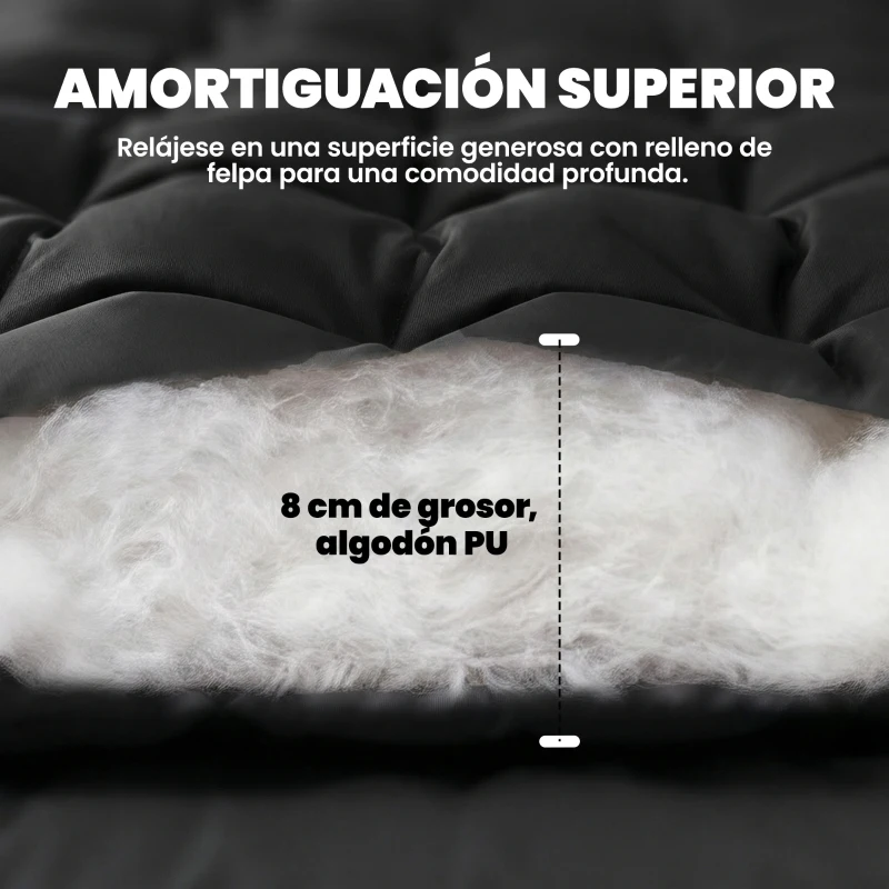 Outsunny Esterilla de Camping Plegable Portátil con Correas Antideslizante para Cama de Camping Tienda Viajes Negro