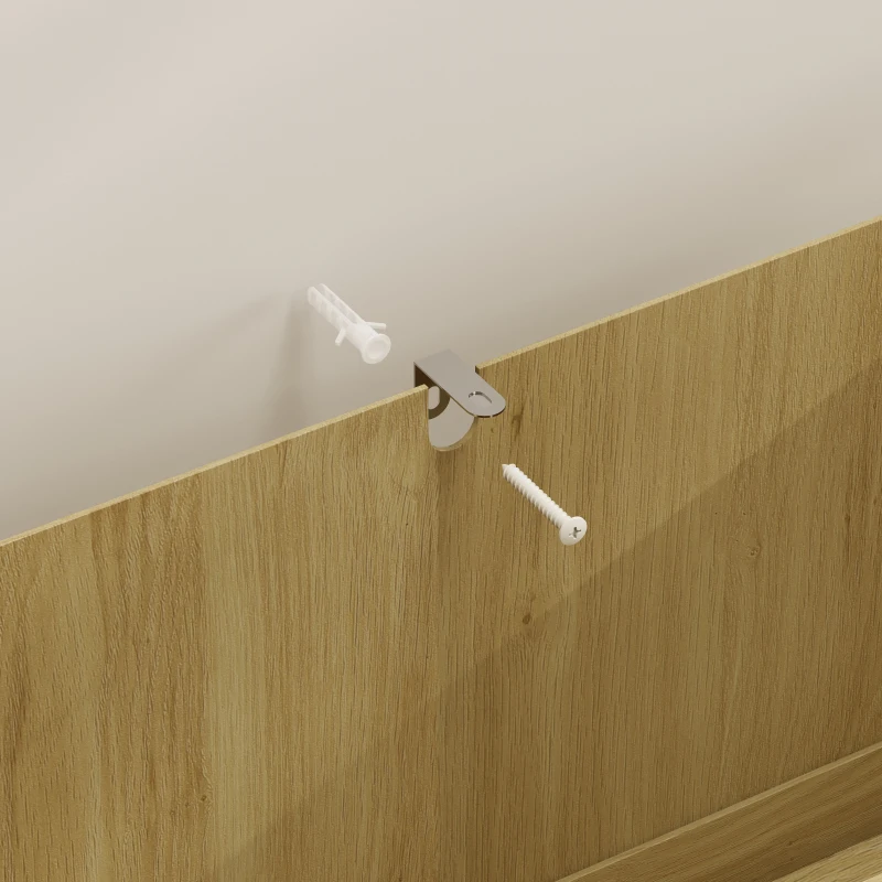 HOMCOM Aparador para Salón Moderno con 3 Puertas 2 Cajones Estante Ajustable para Comedor Entrada 120x38x79 cm Natural