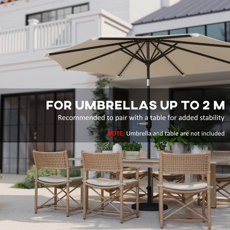 Outsunny Stojak pod parasol cementowy 13kg, okrągły, dla masztów o średnicy 34mm/38mm/48mm, czarny