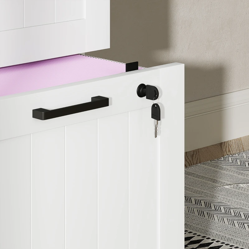 HOMCOM Bloco de Gavetas para Escritório com 2 Gavetas para Escritório com Fechaduras Gavetas Suspensas para A440x40x131 cm Branco