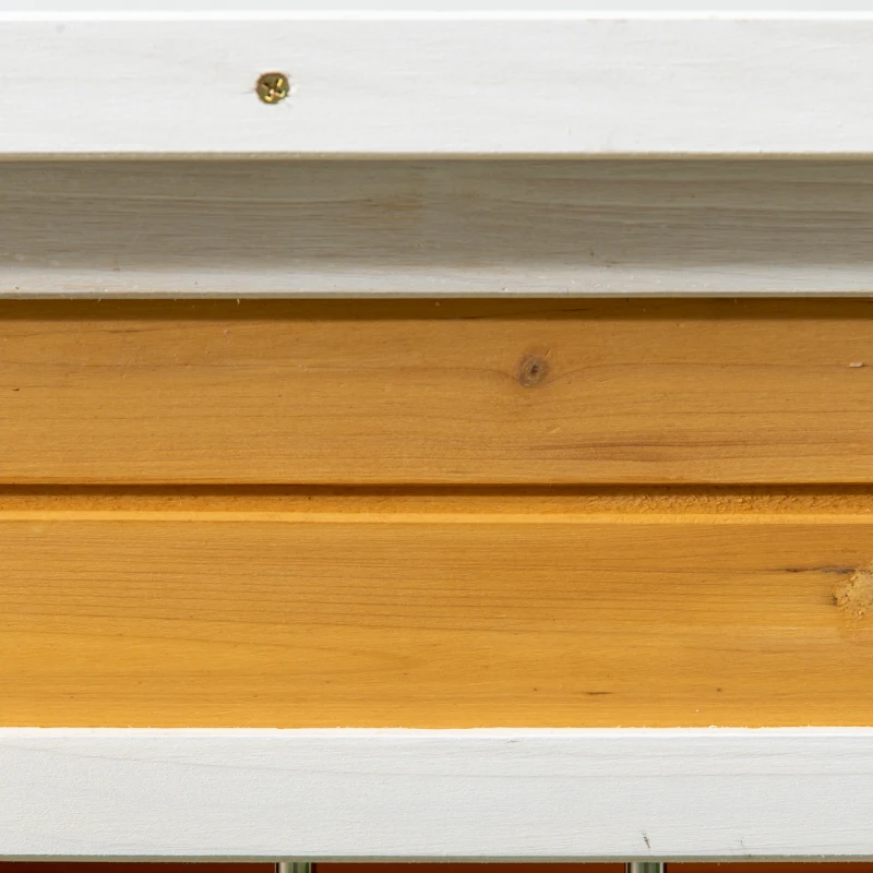 PawHut Cușcă pentru câini de exterior din lemn de brad cu verandă acoperită și acoperiș înclinat, 85.5x62x60 cm, multicolor