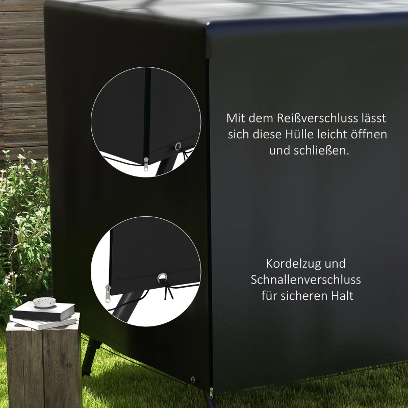 Outsunny Gartenmöbelabdeckung Abdeckung Schutzhülle für Outdoor-Möbel, 215 cm x 155 cm x 150 cm, Schwarz
