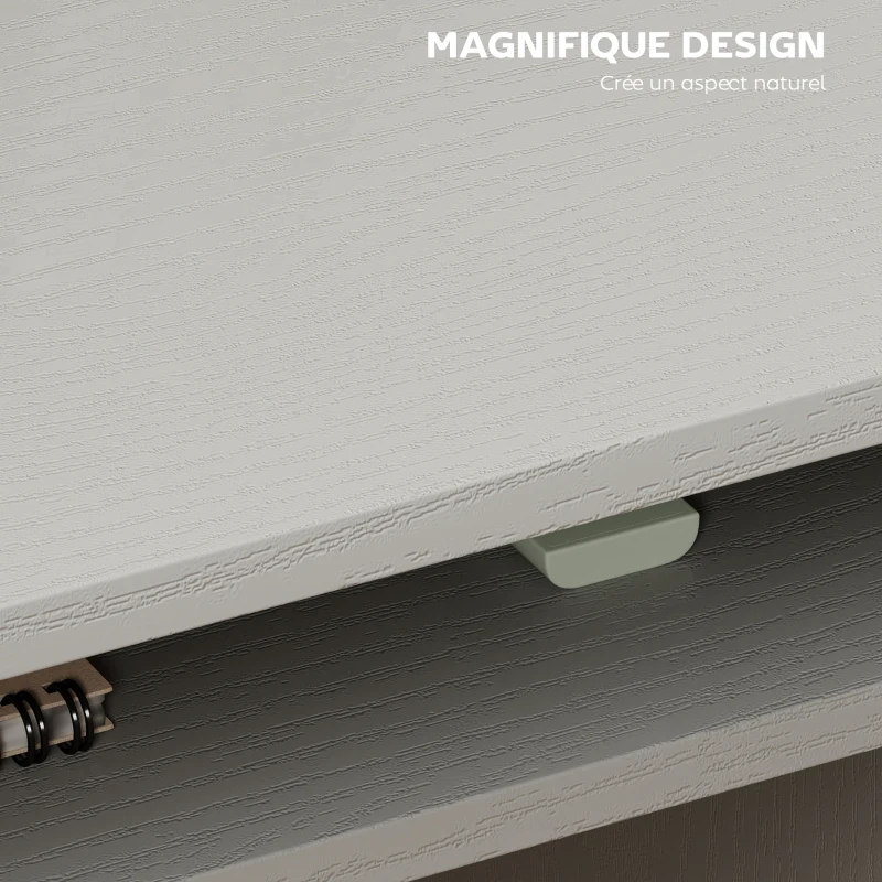 HOMCOM Bureau informatique sobre épuré compact avec 1 étagère, panneaux de particules, dim. 90l x 50P x 74H cm, gris