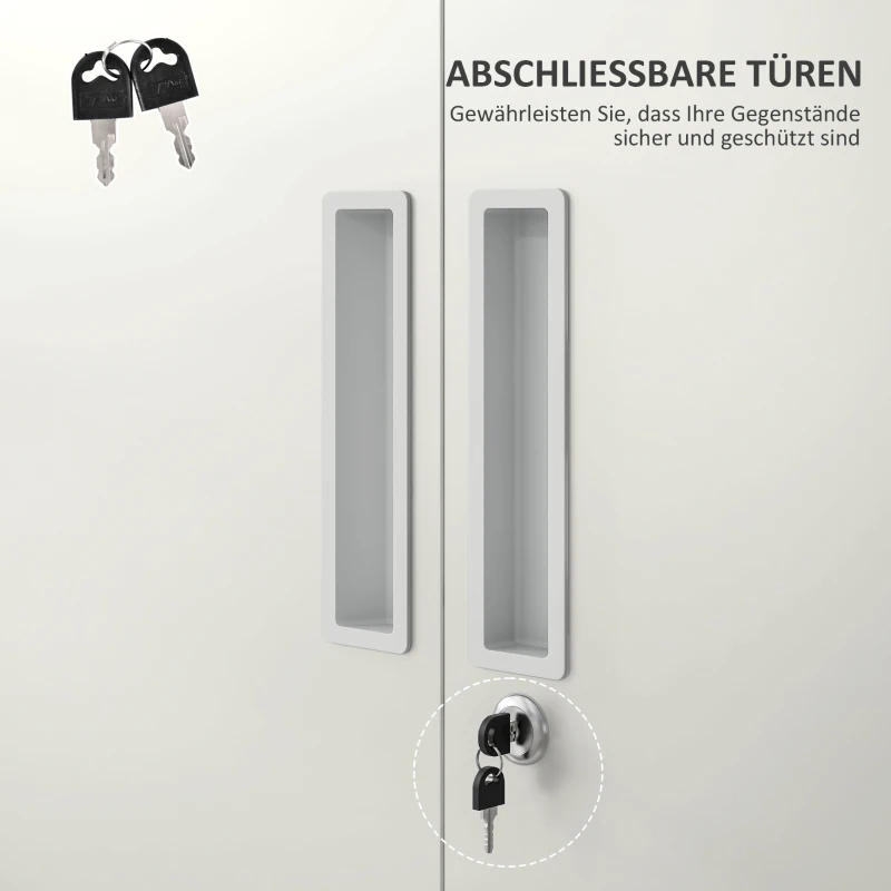 HOMCOM Aktenschrank, Büroschrank, 5 Regale, Metall, 80B x 40T x 180H cm, Weiß