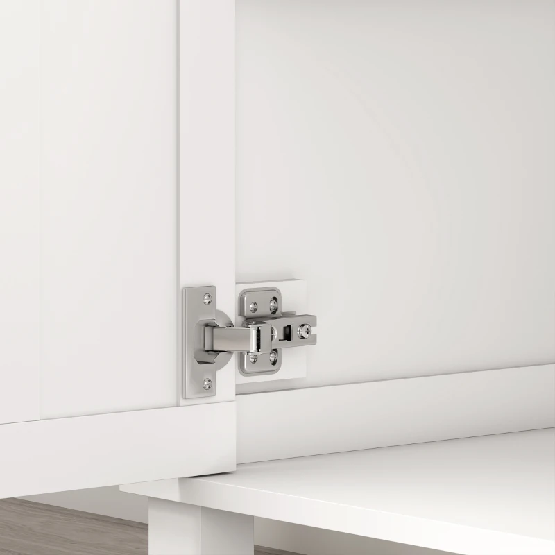 HOMCOM Buffet de cuisine meuble de rangement pour chambre, salon bureau avec 2 portes 2 tiroirs 76 x 48 x 91 cm blanc