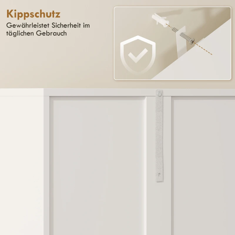 HOMCOM 174 cm hoher Badezimmerschrank mit ausklappbarem Wäschekorb und Soft-Close-Türen, Weiß