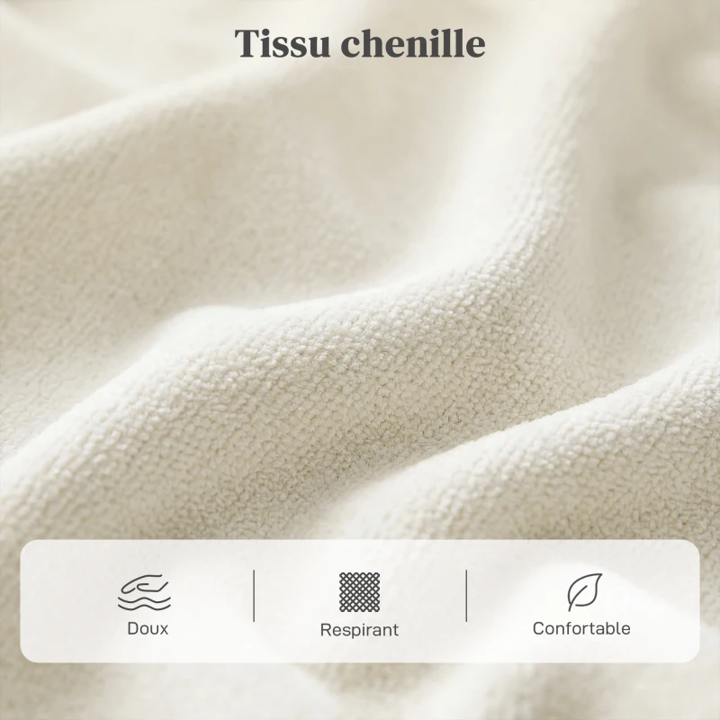 HOMCOM Fauteuil de massage fauteuil relax électrique avec fonction inclinable vibration chauffage, télécommande inclus, crème