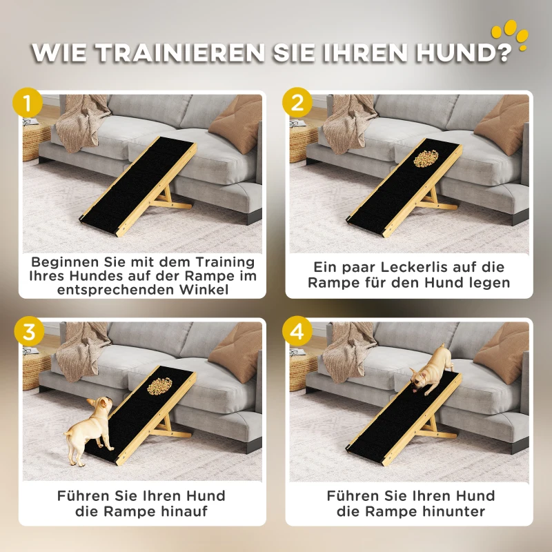 Rampy dla psów składana, regulowana wysokość, 83,5 x 35 cm