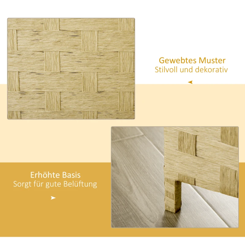 HOMCOM Paravent 4-teilig 159,5x169,5cm Raumteiler aus Wellenfaser für Wohnzimmer Braun