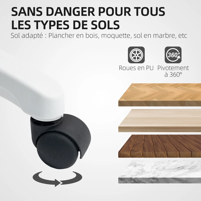 HOMCOM Chaise Bureau Ergonomique, Fauteuil de Bureau en Maille avec Accoudoirs Rabattables, Hauteur Réglable, 64x62x115cm, Gris