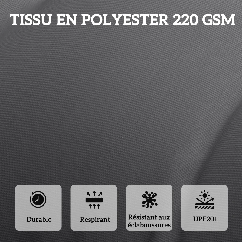 Outsunny Lot de 2 coussins de chaise longue coussin bain de soleil épais, confortable - 6 attaches, 190 x 56 x 10 cm, gris foncé