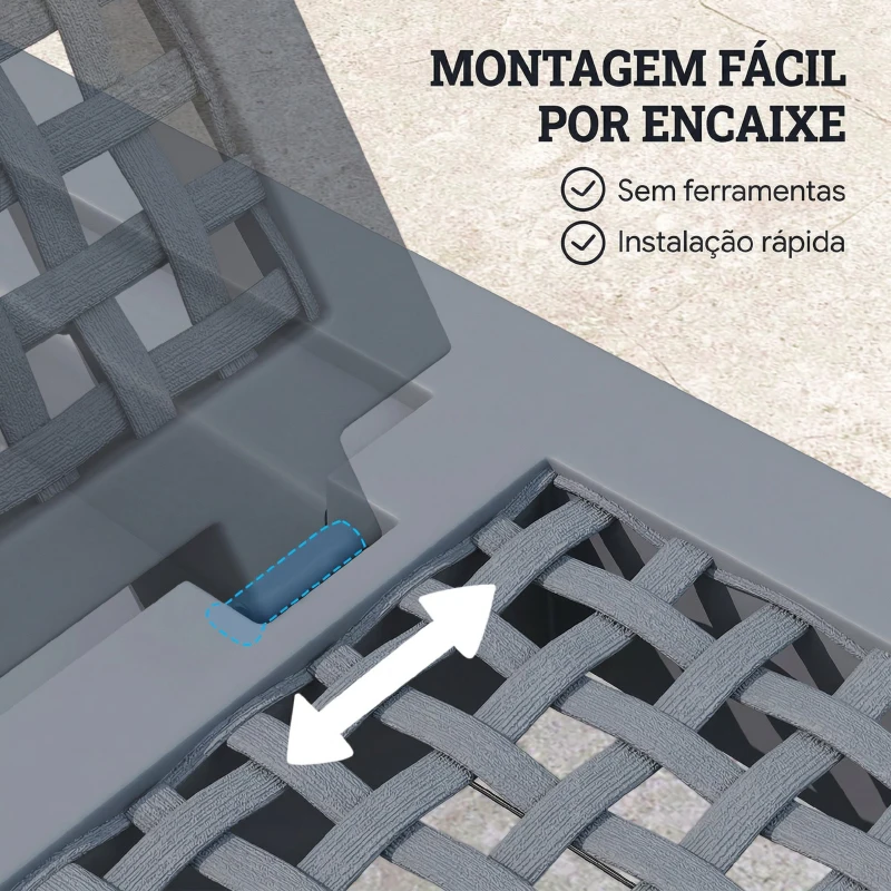 Outsunny Espreguiçadeira Reclinável de Jardim Exterior com Encosto Ajustável em 4 Posições e Estrutura de PP 191x55x35,5 cm Cinza Escuro