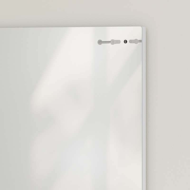 HOMCOM Badspiegel 50 x 60 cm Wandspiegel mit Regal, Badezimmerspiegel für Eingangsbereich, Flur, Weiß