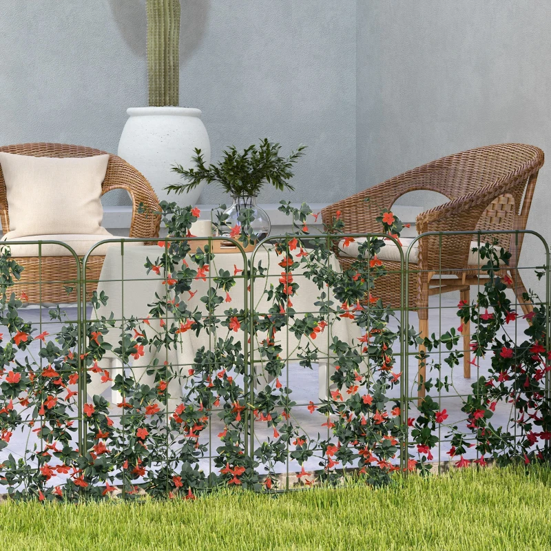 Outsunny Zestaw 6 podpór do roślin, kratka ogrodowa, stabilne wsparcie