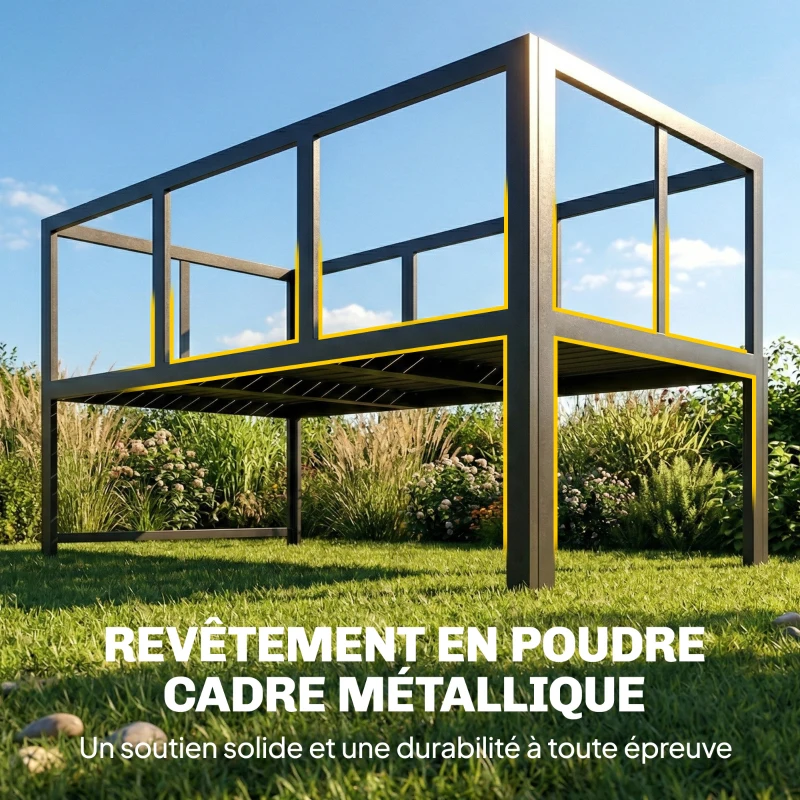 Outsunny Salon de Jardin Mobilier de Terrasse 3 Pièces 4 Places Modulable avec Accoudoir Réglable Coussins Épais 16cm Gris