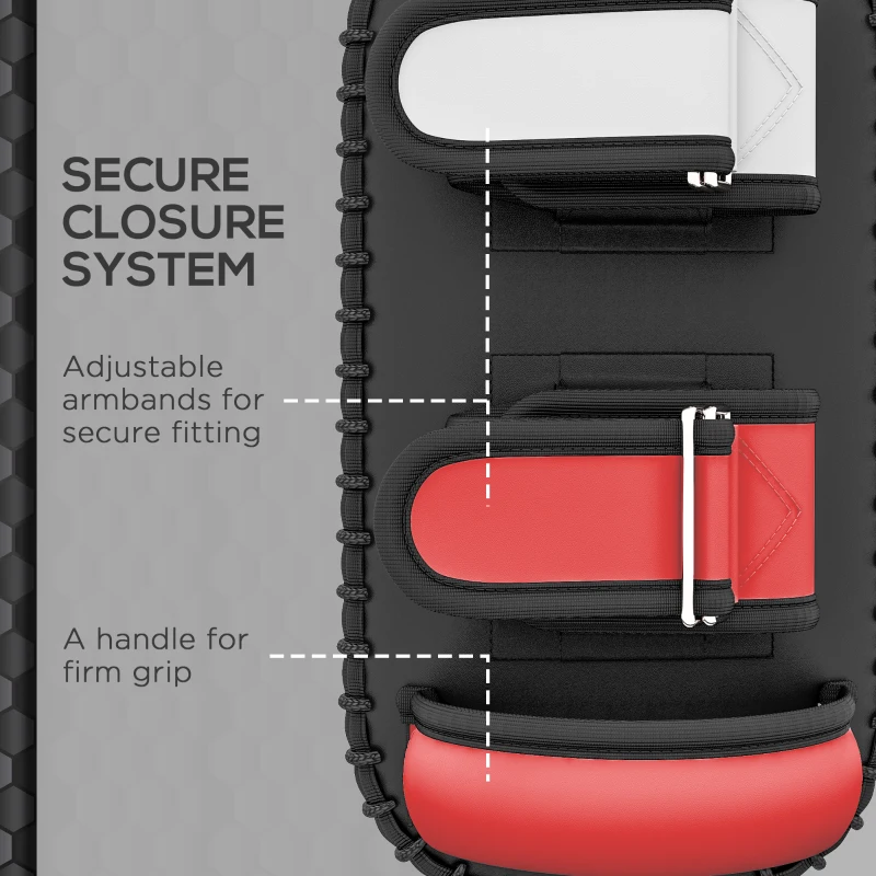 SPORTNOW Podkład do kopnięć Muay Thai, Kickboxen, ze skóry sztucznej, 0,4 kg, 38x20x18 cm, Czarny/Czerwony/Biały