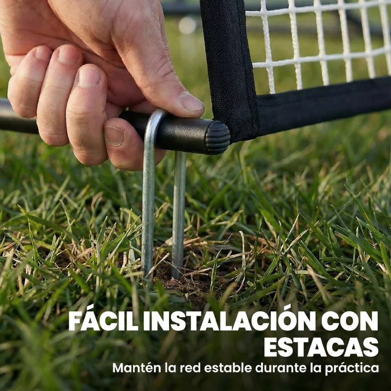 SPORTNOW Red de Rebote Plegable 2 en 1 con Bolsa de Transporte para Entrenamiento de Fútbol y Béisbol 200x94x122 cm Negro