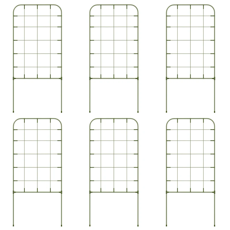 Outsunny Zestaw 6 podpór do roślin, kratka ogrodowa, stabilne wsparcie