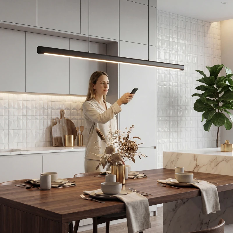 HOMCOM Pendelleuchte mit Fernbedienung und Speicherfunktion, Dimmbar mit einstellbaren Farbtemperaturen