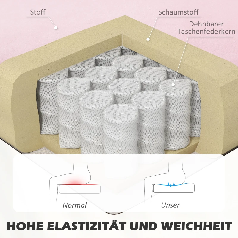 HOMCOM Sofa 2-Sitzer Stoffsofa Couch Polstersofa Loungesofa breit Rosa