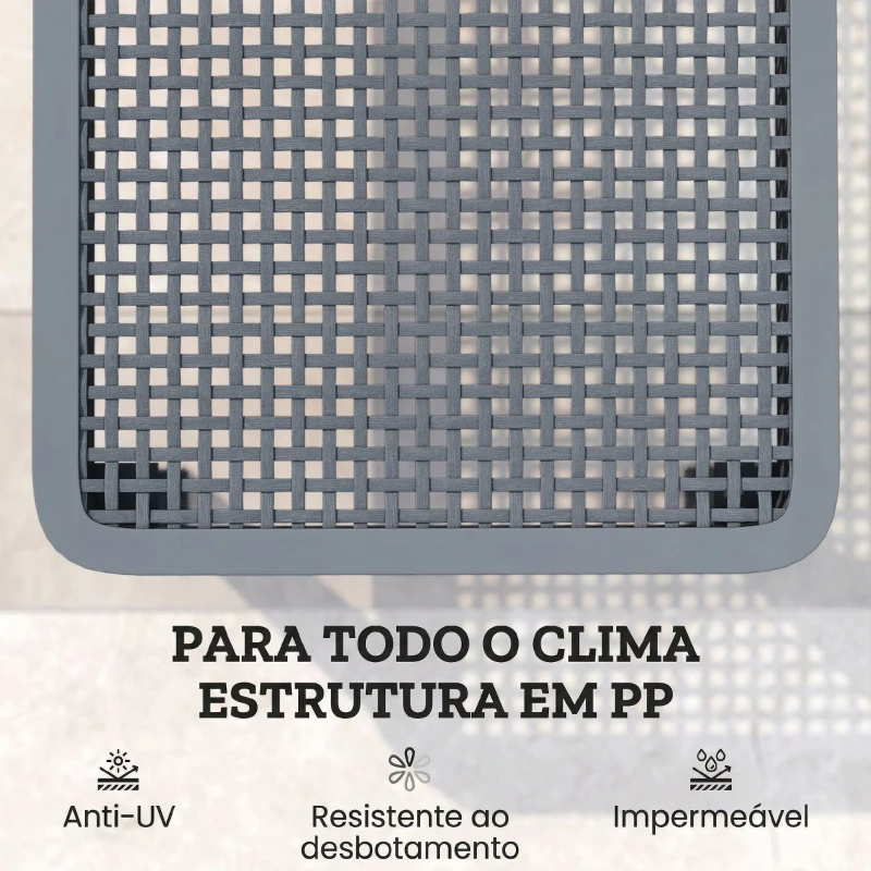 Outsunny Espreguiçadeira Reclinável de Jardim Exterior com Encosto Ajustável em 4 Posições e Estrutura de PP 191x55x35,5 cm Cinza Escuro