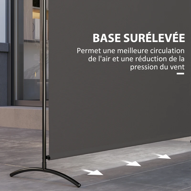 Outsunny Paravent Extérieur à Panneau Unique, Séparateur de Pièce de 180H cm avec Protection UV30+, Gris Foncé
