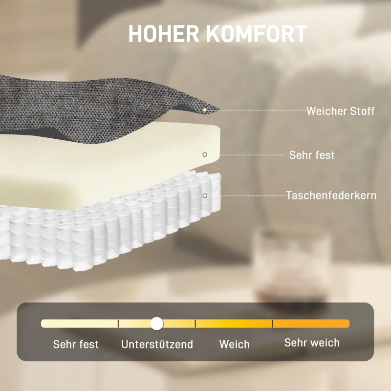 HOMCOM Drehbarer Akzentstuhl, Chenille-Polstersessel mit Lendenkissen, Hohe Rückenlehne, Tiefer Sitz, Dunkelgrau