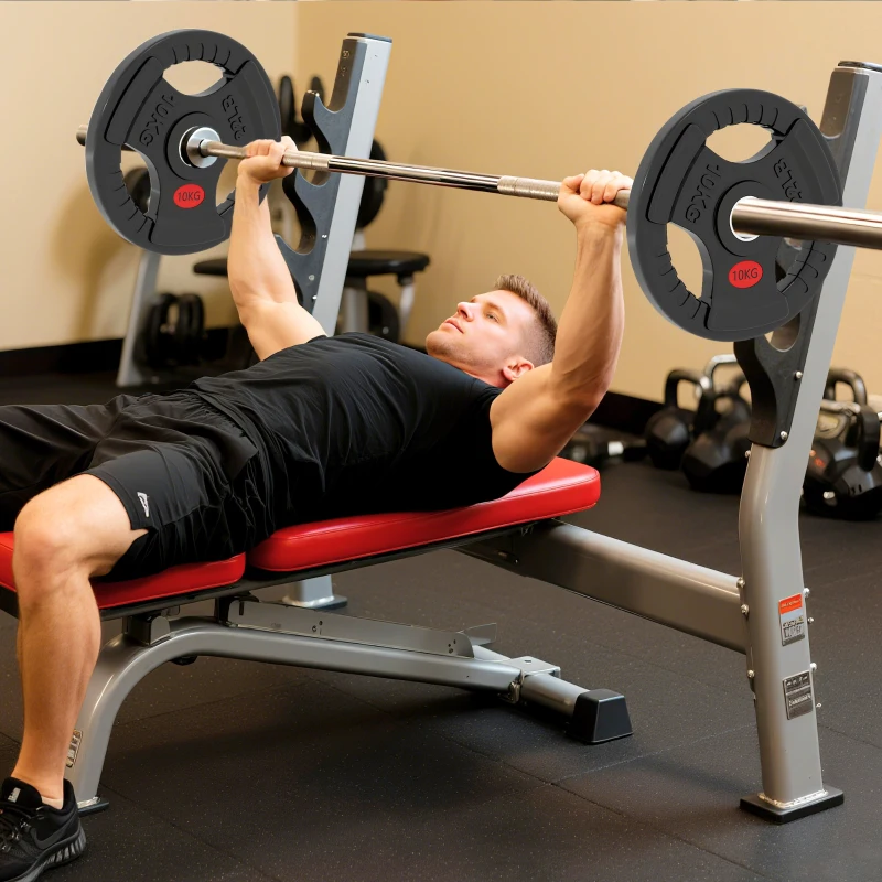 SPORTNOW Disques de Poids en Plastique 20 kg, Plaques de Poids 2 x 10 kg, 3 Poignées, Trous de Ø 50 mm, Noir