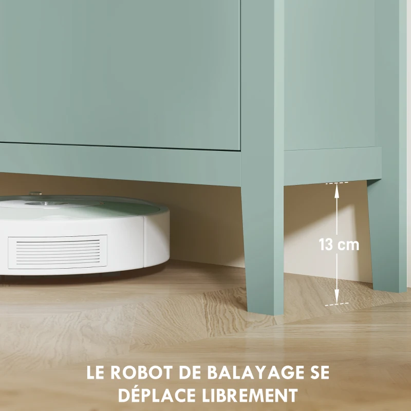 HOMCOM Meuble à chaussures 20 paires, armoire à chaussures avec 4 tiroirs rabattables, étagères amovibles et réglables, vert