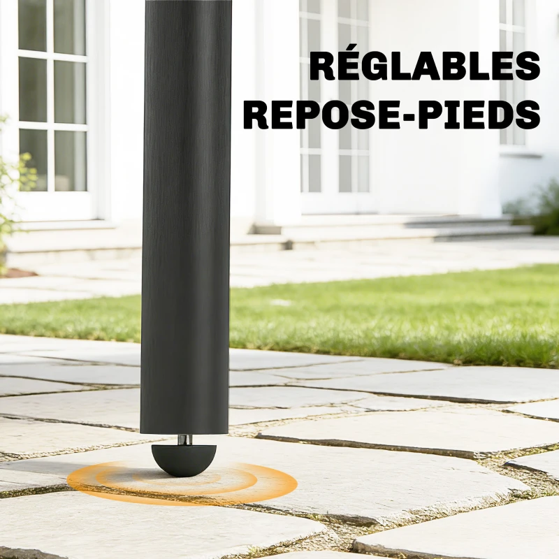 Outsunny Table de Salle à Manger Extérieure 120 x 70 cm pour 4 Personnes, Table de Jardin Rectangulaire avec Plateau à Lattes et Bords Arrondis, Gris