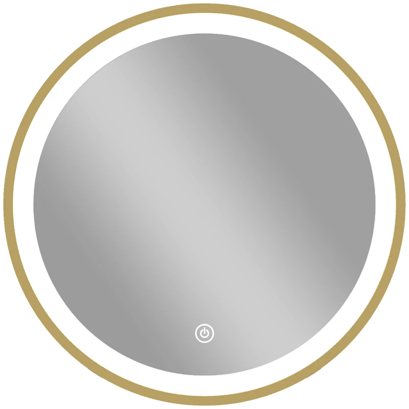 HOMCOM Miroir salle de bain avec éclairage LED rond 40 cm, miroir lumineux mural à 3 températures de couleur, dimmable, doré